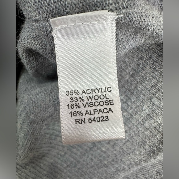 Banana Republic Gray Italian Yarn Ruffle Button Cardigan Sweater Medium - Picture 7 of 9